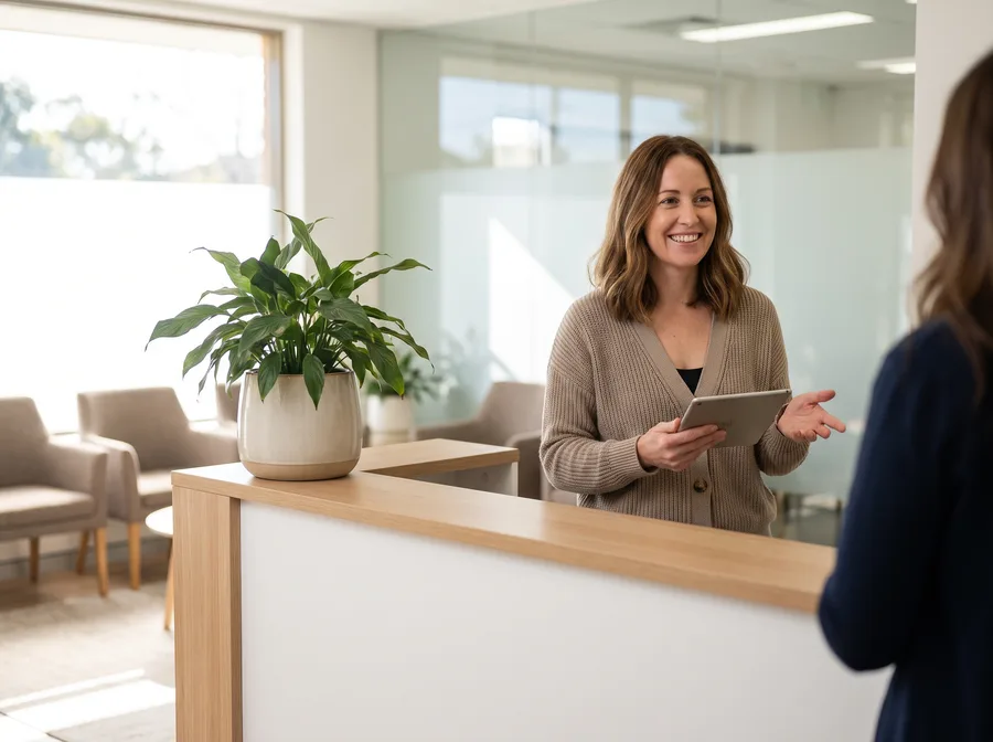 Receptionist at a professional clinic